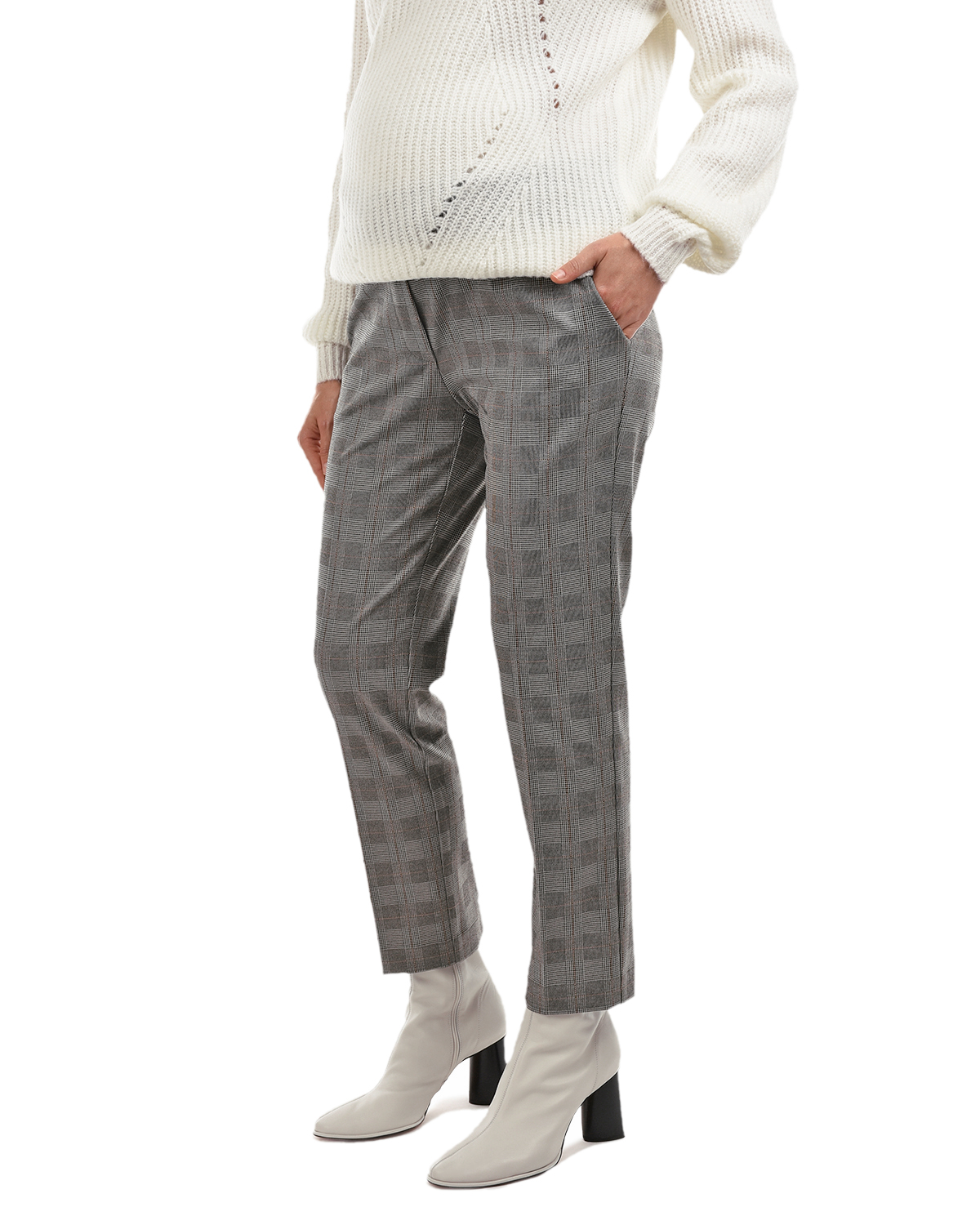 Серые брюки для беременных с поясом на кулиске Pietro Brunelli, размер 40, цвет серый - фото 6