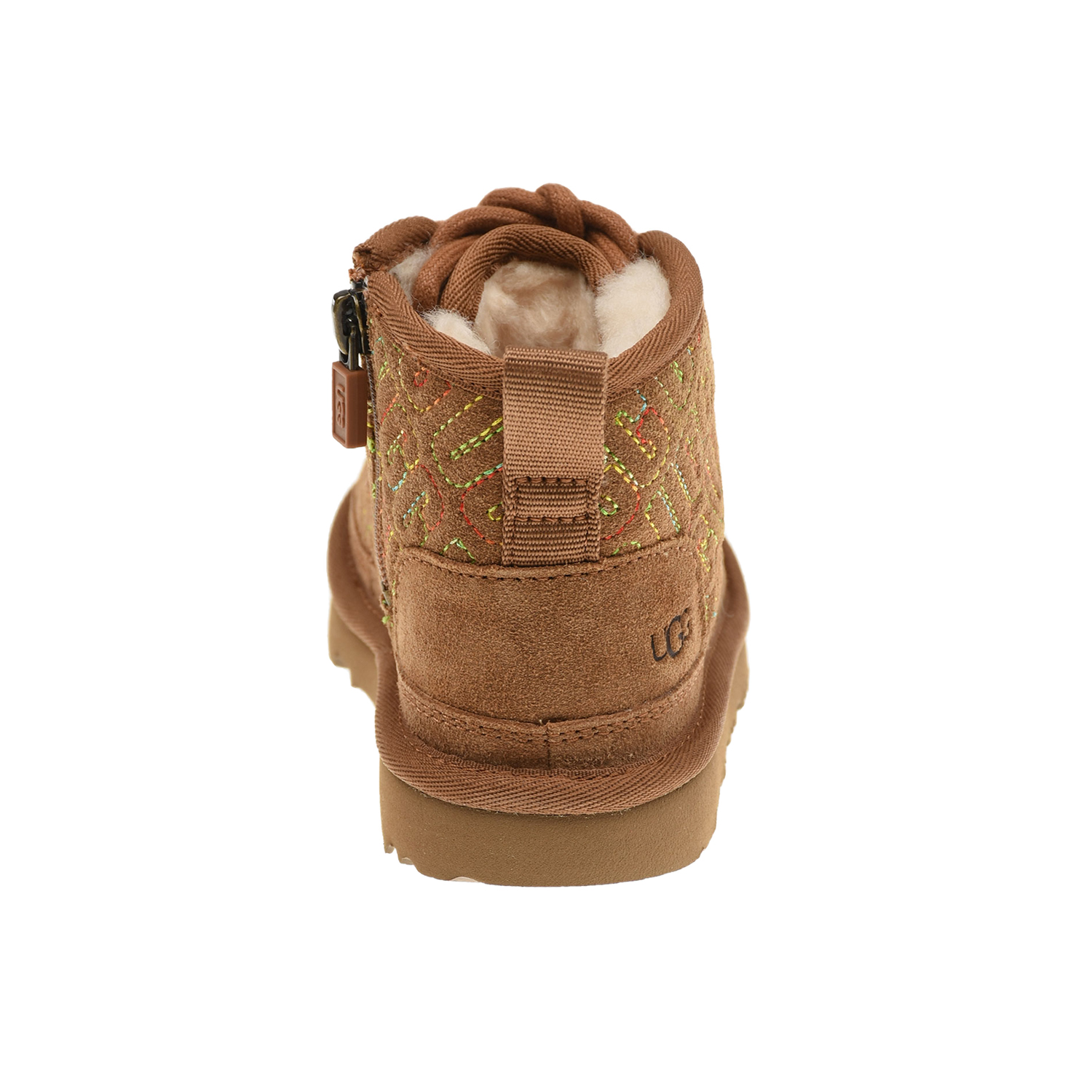 Ботинки из замши с вышитым логотипом UGG детские, размер 27, цвет коричневый - фото 3