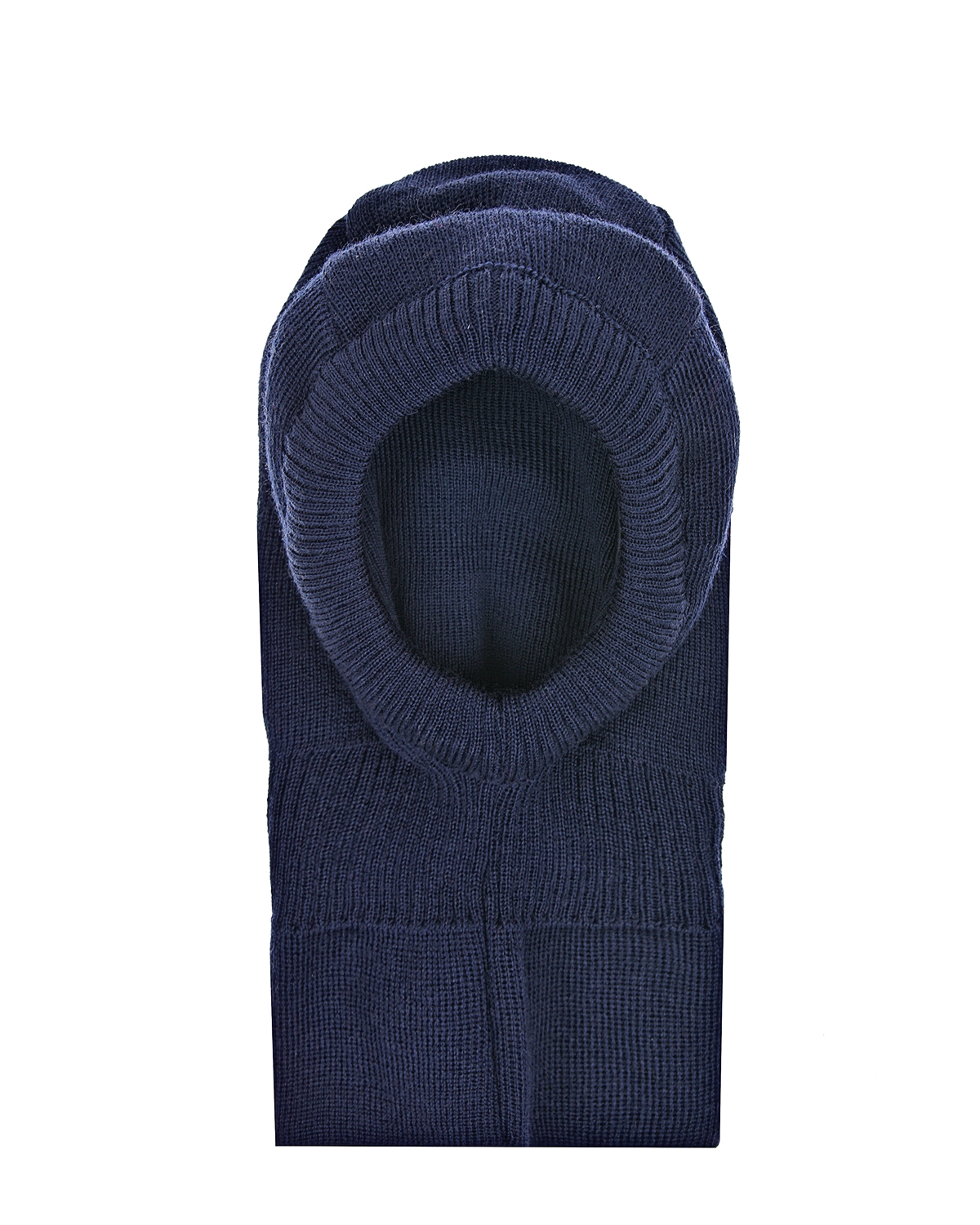 Темно-синяя шапка-шлем из шерсти и хлопка MaxiMo детское, размер 47, цвет синий - фото 2
