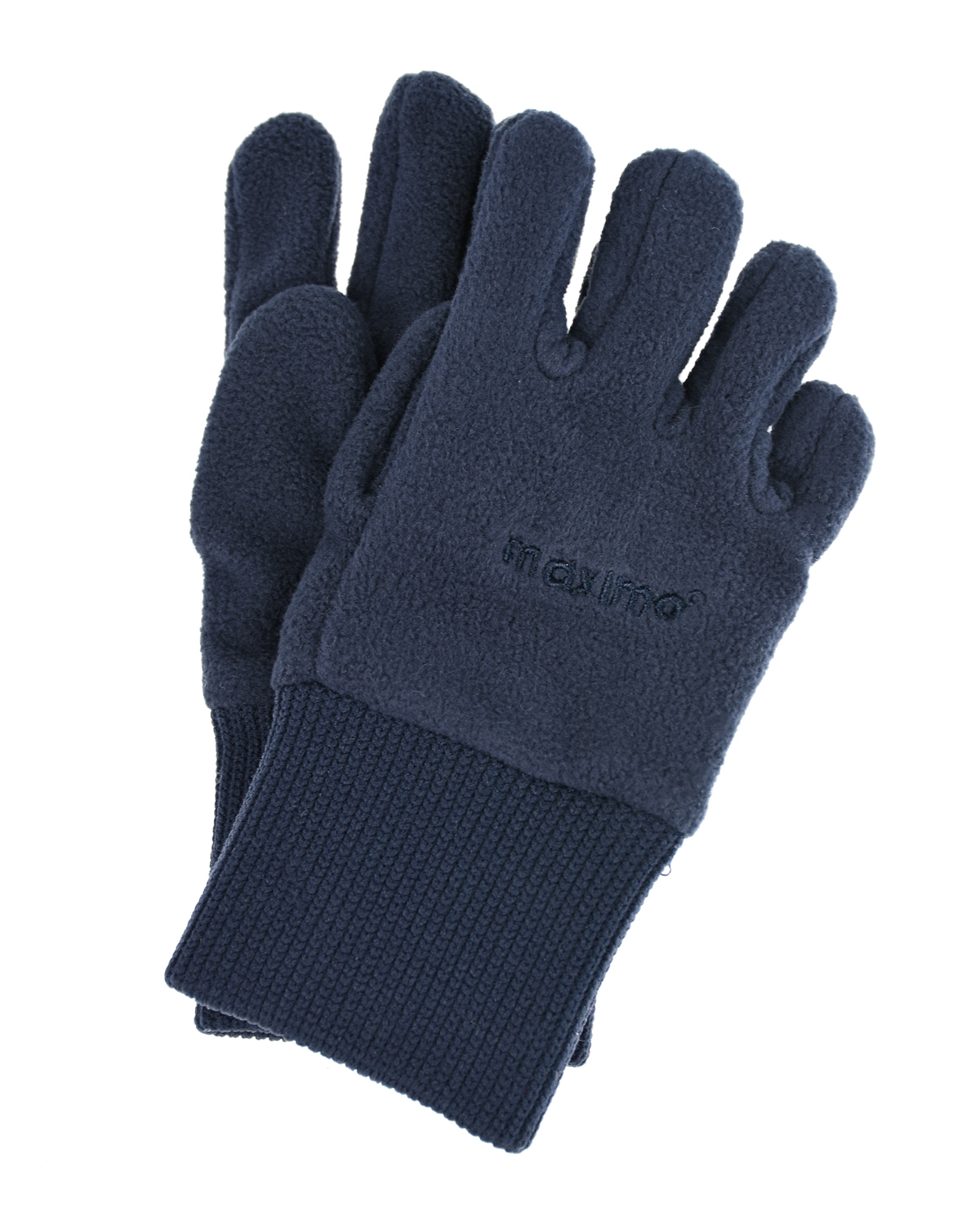 Темно-синие перчатки из флиса MaxiMo детское, размер 2, цвет синий - фото 1