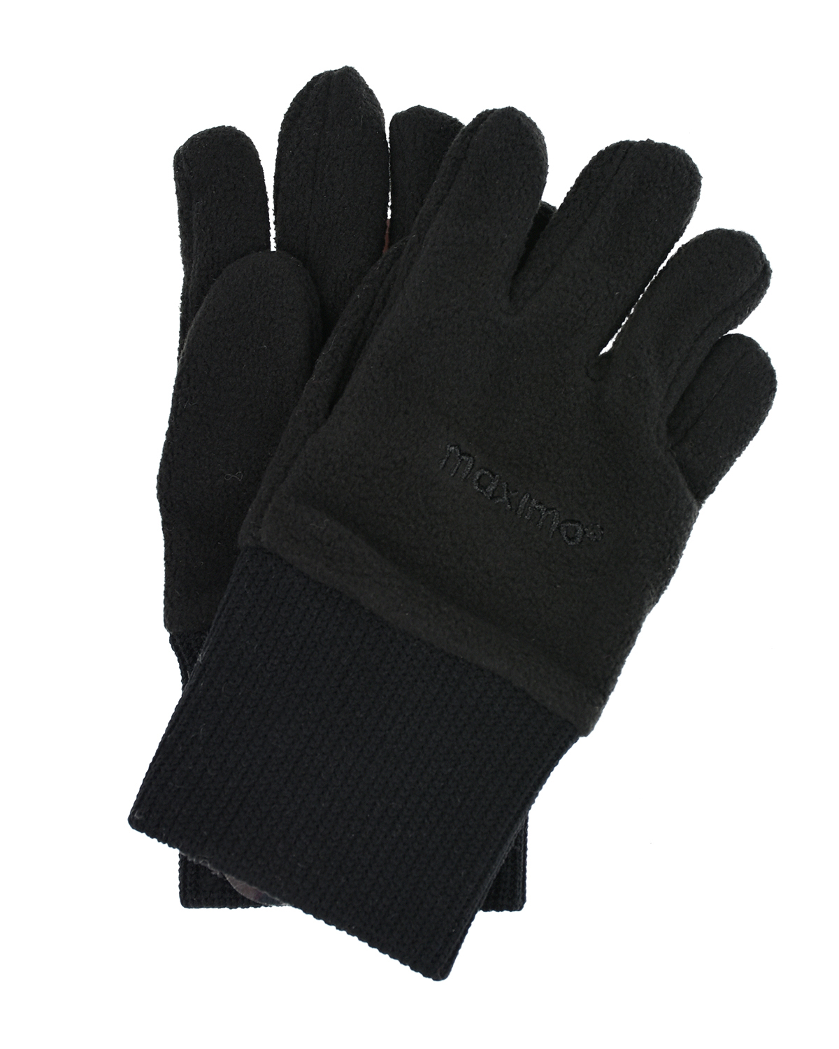 Флисовые перчатки черного цвета MaxiMo детские, размер 2 - фото 1