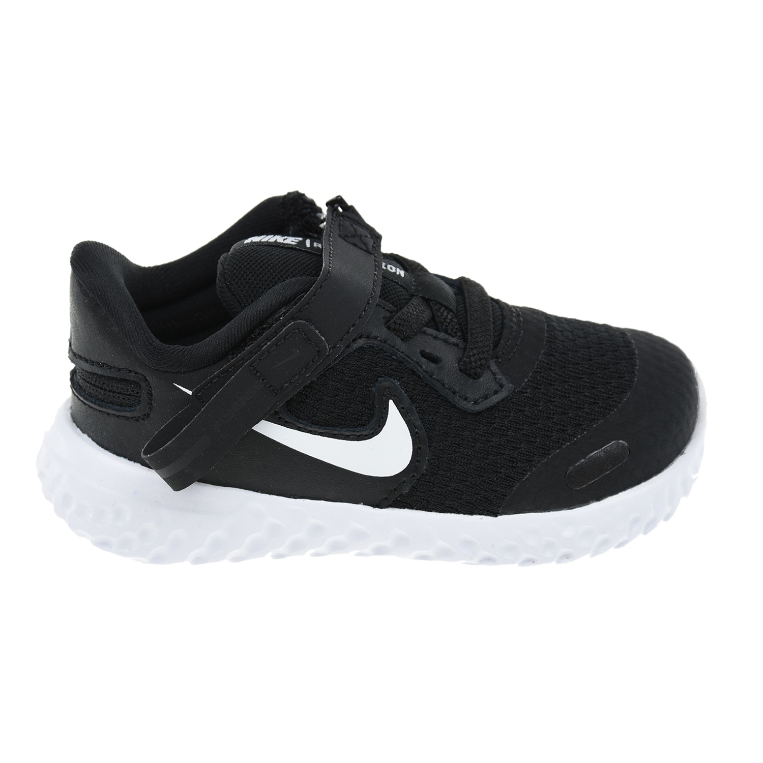 Черно-белые кроссовки Revolution 5 FlyEase Nike детское, размер 20, цвет черный - фото 2