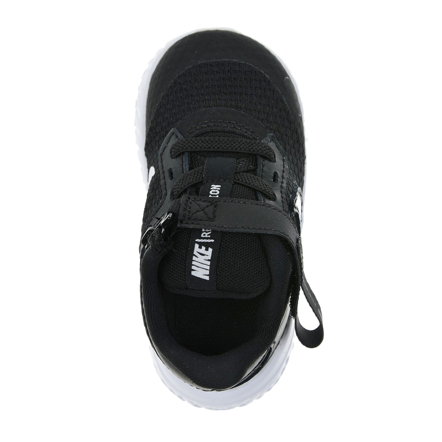 Черно-белые кроссовки Revolution 5 FlyEase Nike детское, размер 20, цвет черный - фото 4