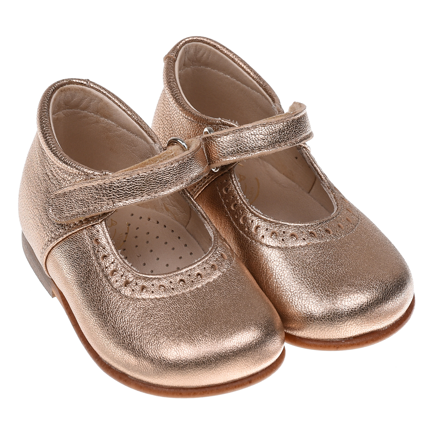 Золотистые туфли с перфорацией Beberlis детские