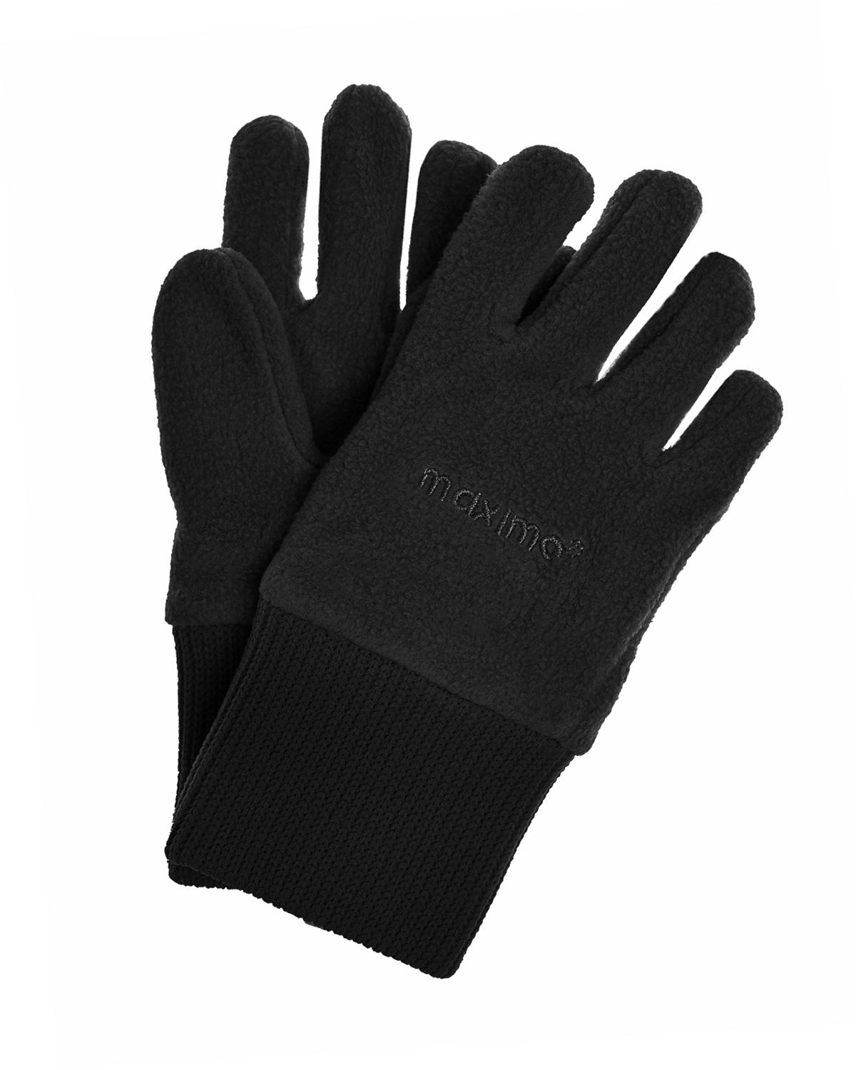Черные флисовые перчатки MaxiMo детские, размер 2, цвет черный - фото 1