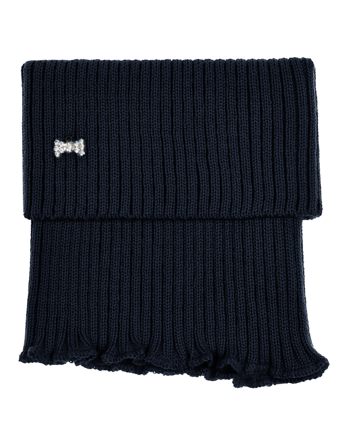 Темно-синий шарф-горло с бантом из страз MaxiMo детское, размер 1