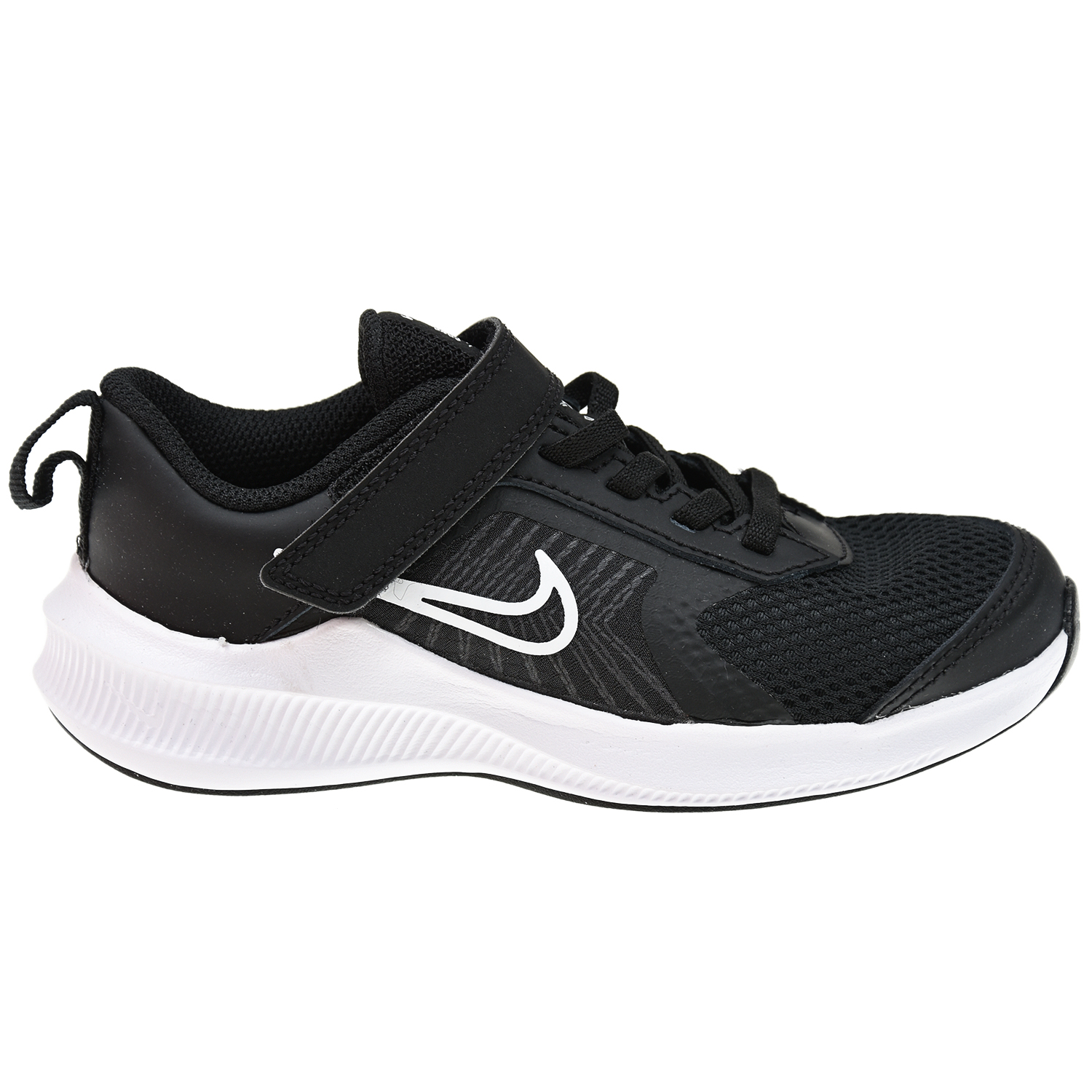Черные кроссовки Downshifter 11 на липучках Nike детские, размер 28, цвет черный - фото 2
