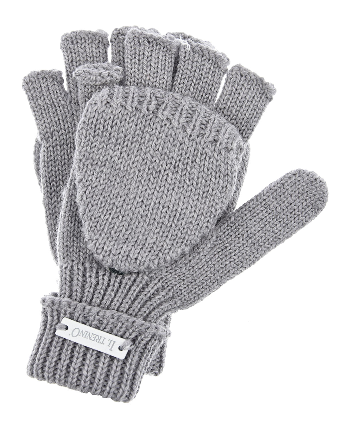 Светло-серые перчатки с откидной варежкой Il Trenino детское, размер 2, цвет серый