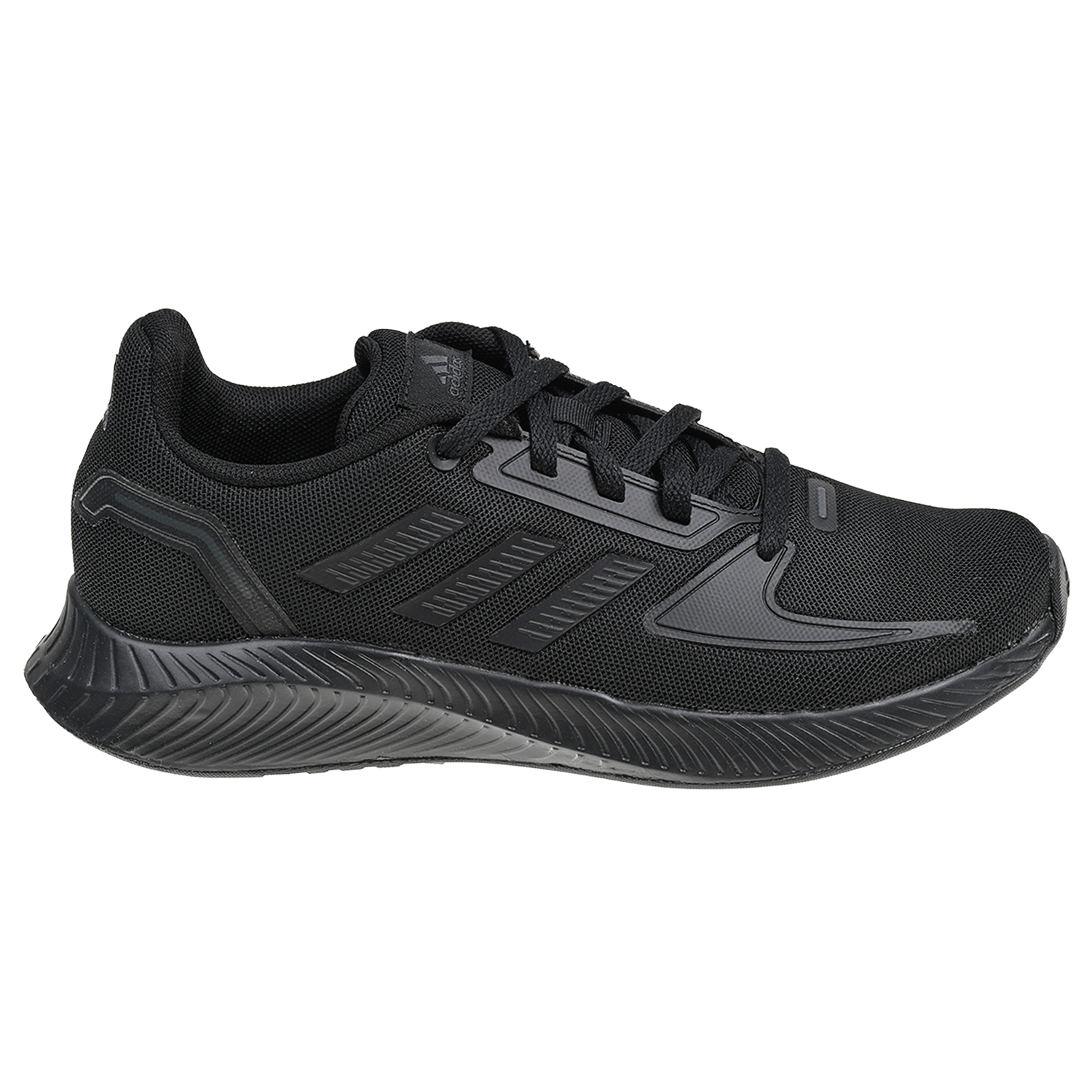 Однотонные черные кроссовки Adidas детские, размер 37, цвет черный - фото 2