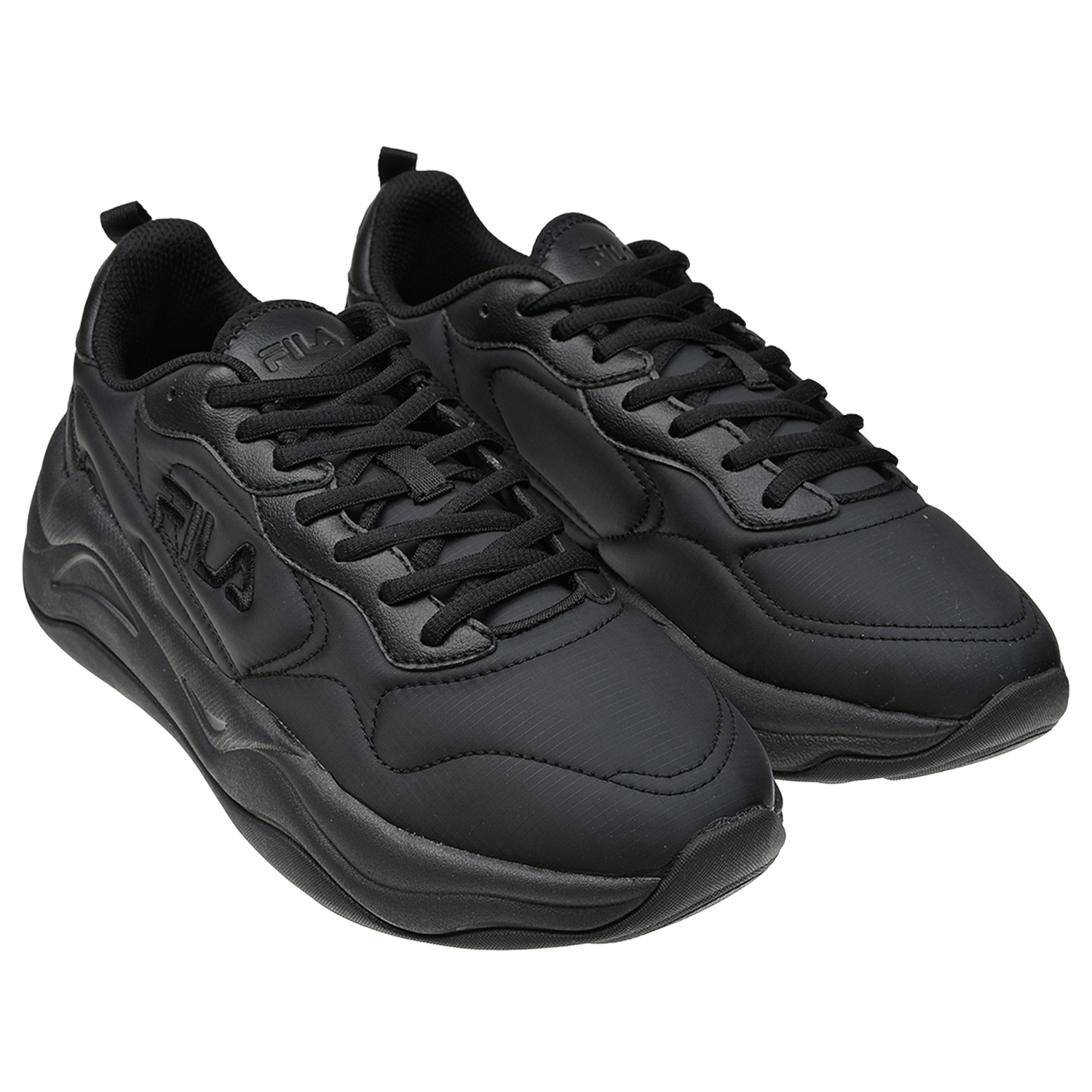 Черные кроссовки из текстиля и эко-кожи FILA детские, размер 40, цвет черный - фото 1