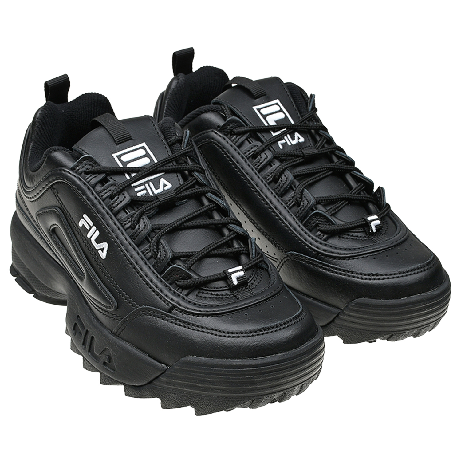 Черные кроссовки на рельефной подошве FILA детские, размер 36, цвет черный - фото 1
