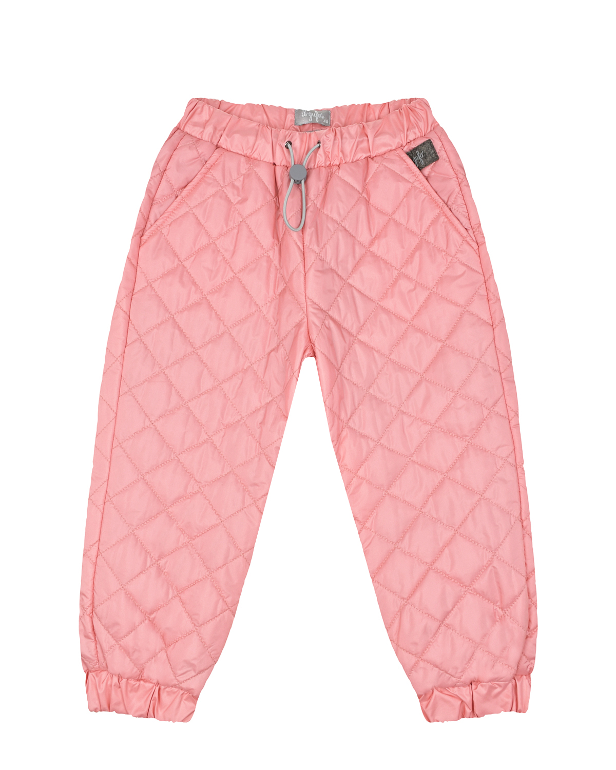 Розовые стеганые брюки IL Gufo детские, размер 98, цвет розовый
