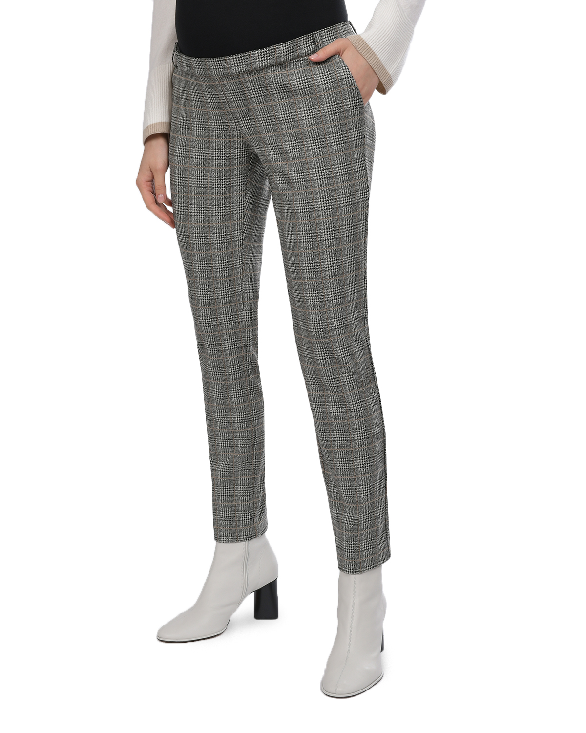 Серые офисные брюки для беременных Pietro Brunelli, размер 38, цвет серый - фото 6