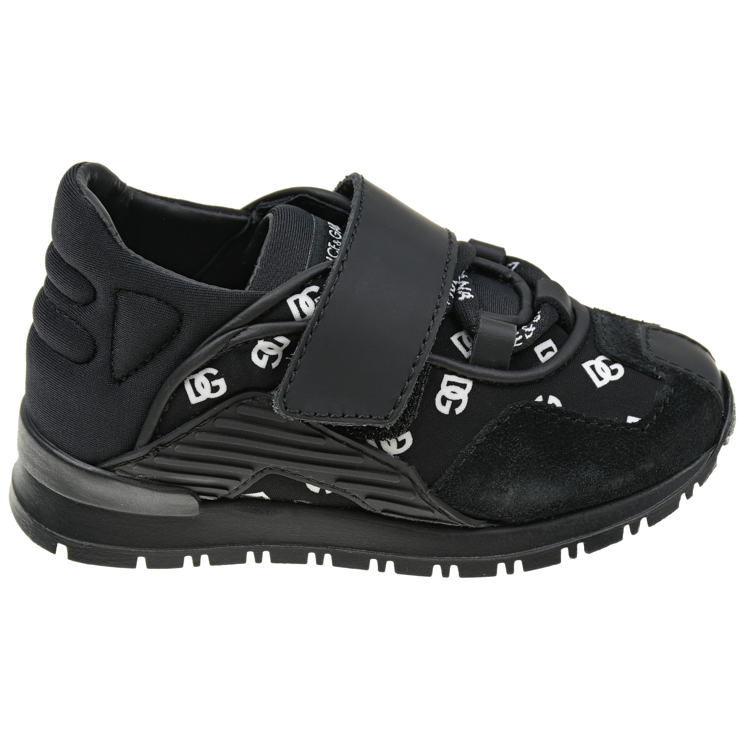 Черные кроссовки с белым лого Dolce&Gabbana детские, размер 24, цвет черный - фото 2