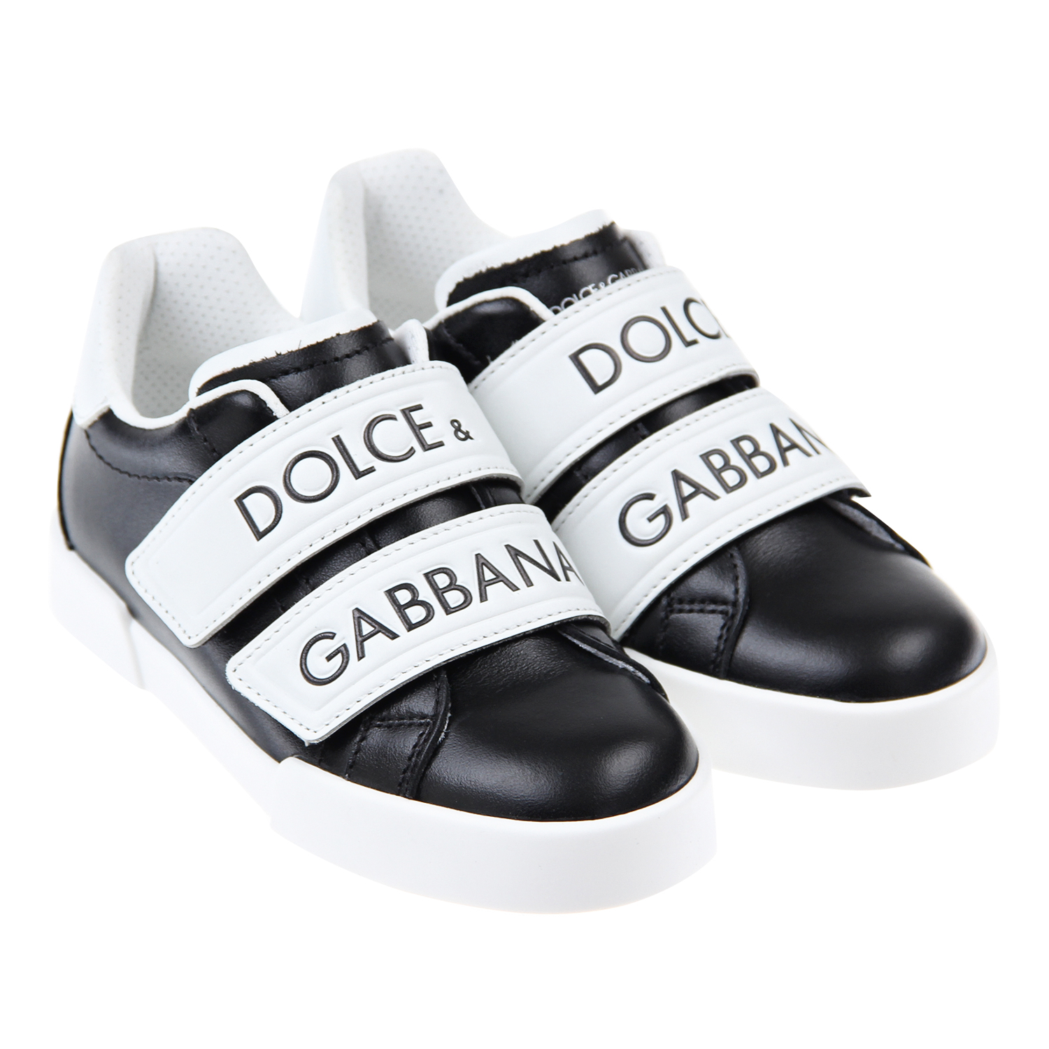 Кожаные кеды на липучках Dolce&Gabbana детские
