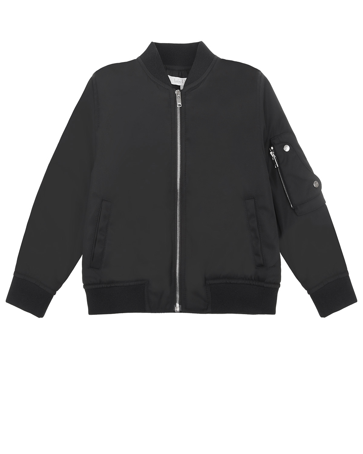 Черная куртка-бомбер с карманом на рукаве Dior детская - фото 1