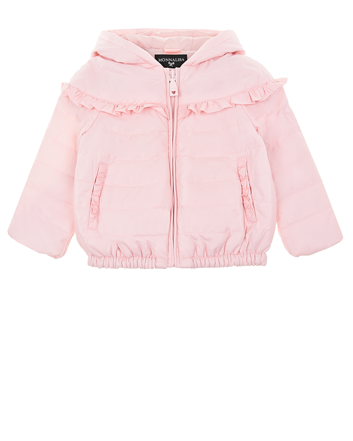 Розовая стеганая куртка с капюшоном Monnalisa детская