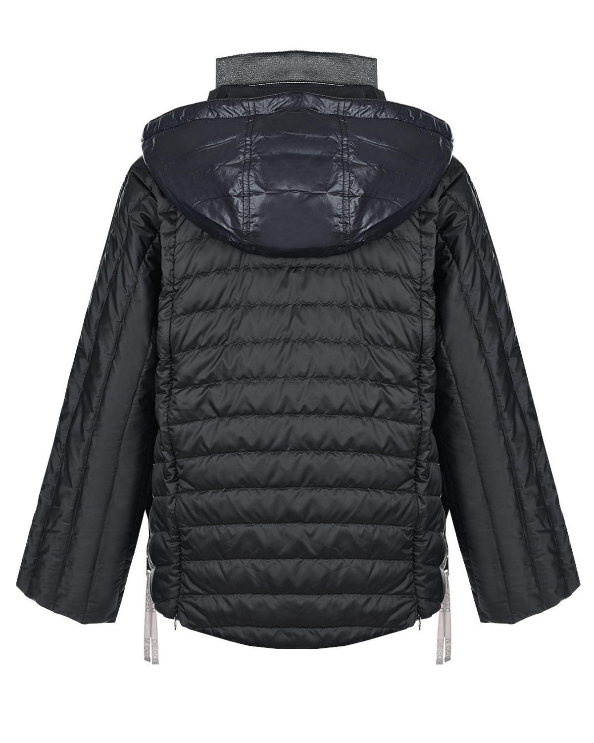 Черная куртка с высоким воротником на молнии Diego M, размер 46, цвет черный - фото 2