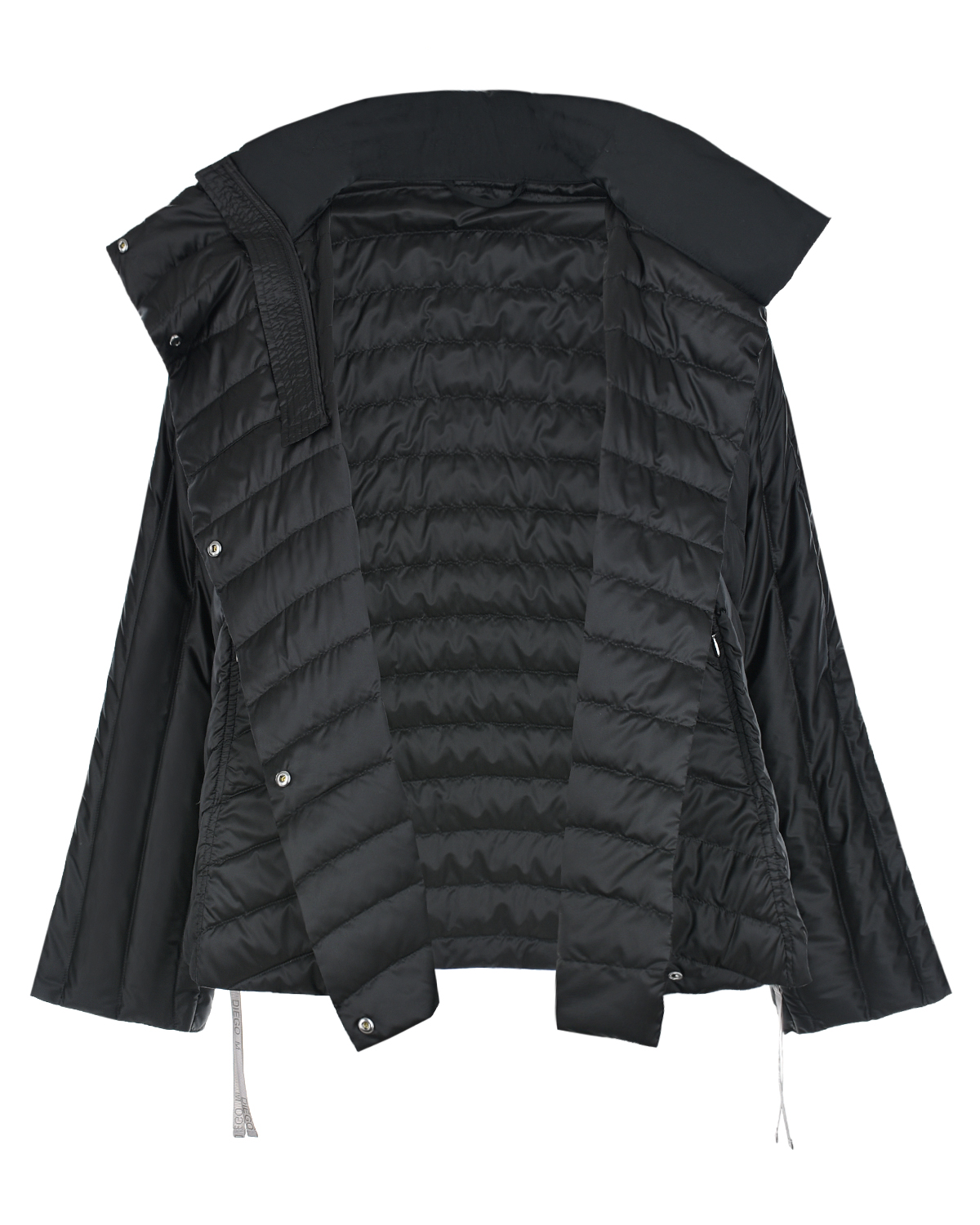 Черная куртка с высоким воротником на молнии Diego M, размер 46, цвет черный - фото 3