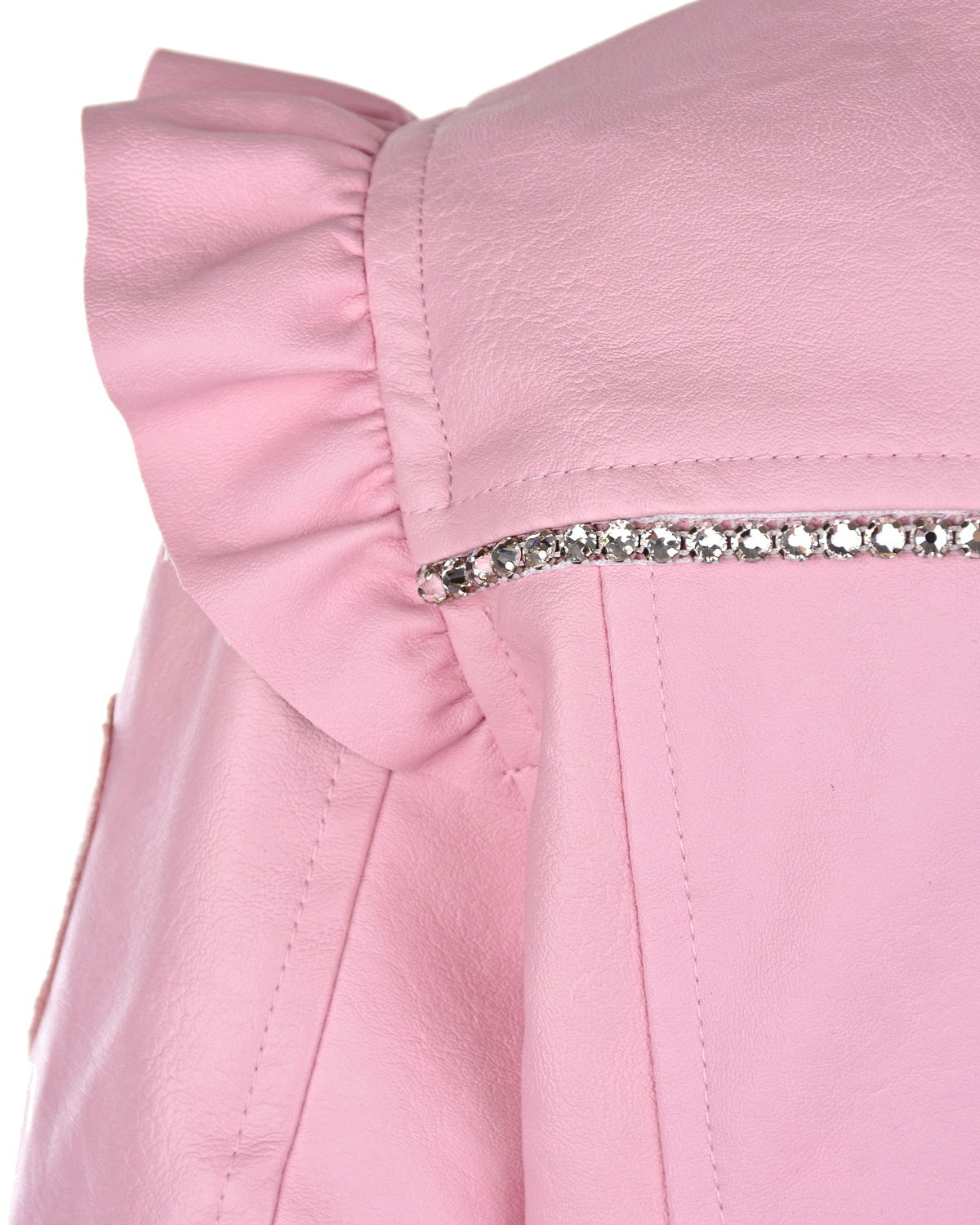 Розовая куртка с рюшами Monnalisa детская - фото 9