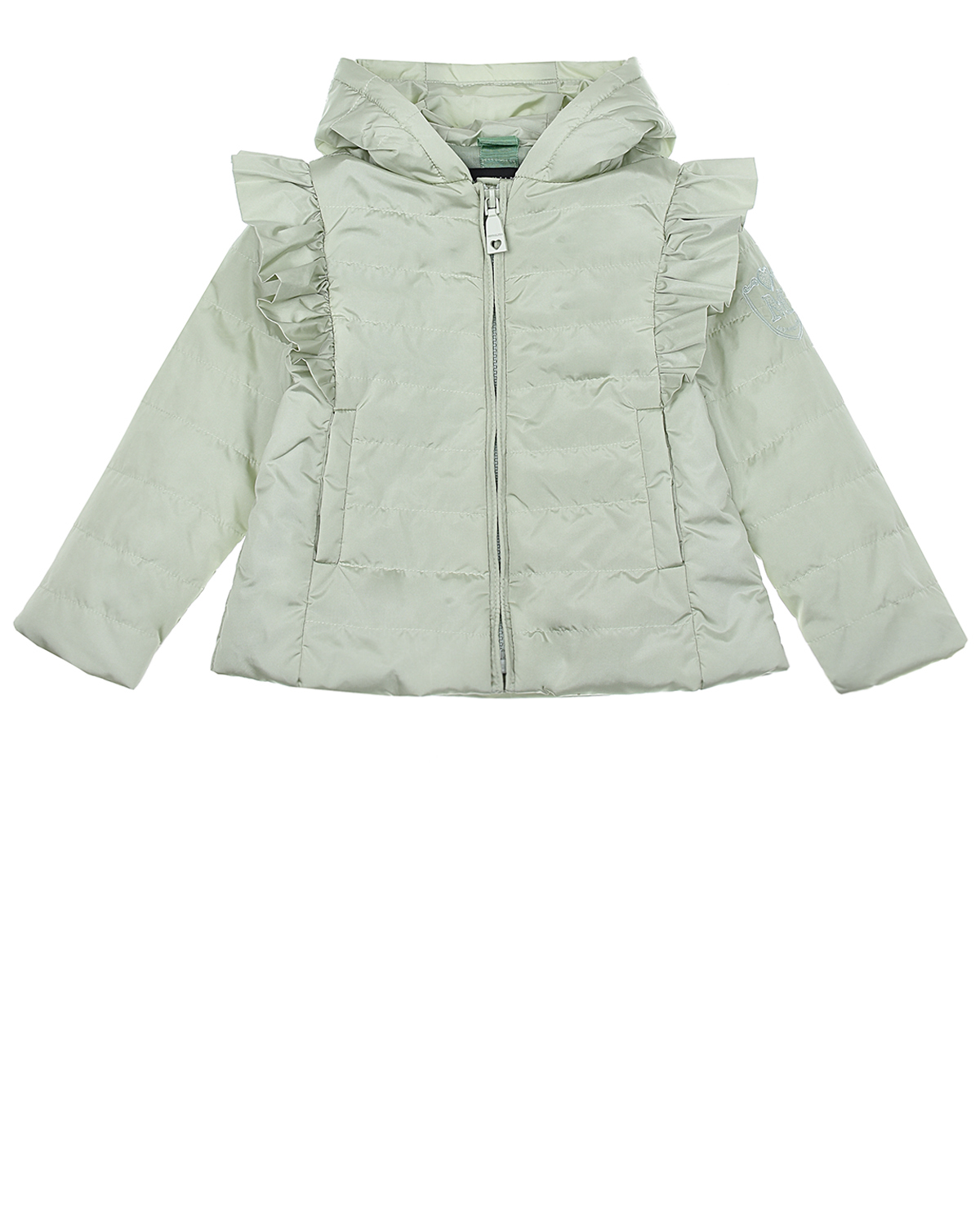 Купить Стеганая куртка с воланами Monnalisa детская, Нет цвета, 100%полиэстер, 100%хлопок