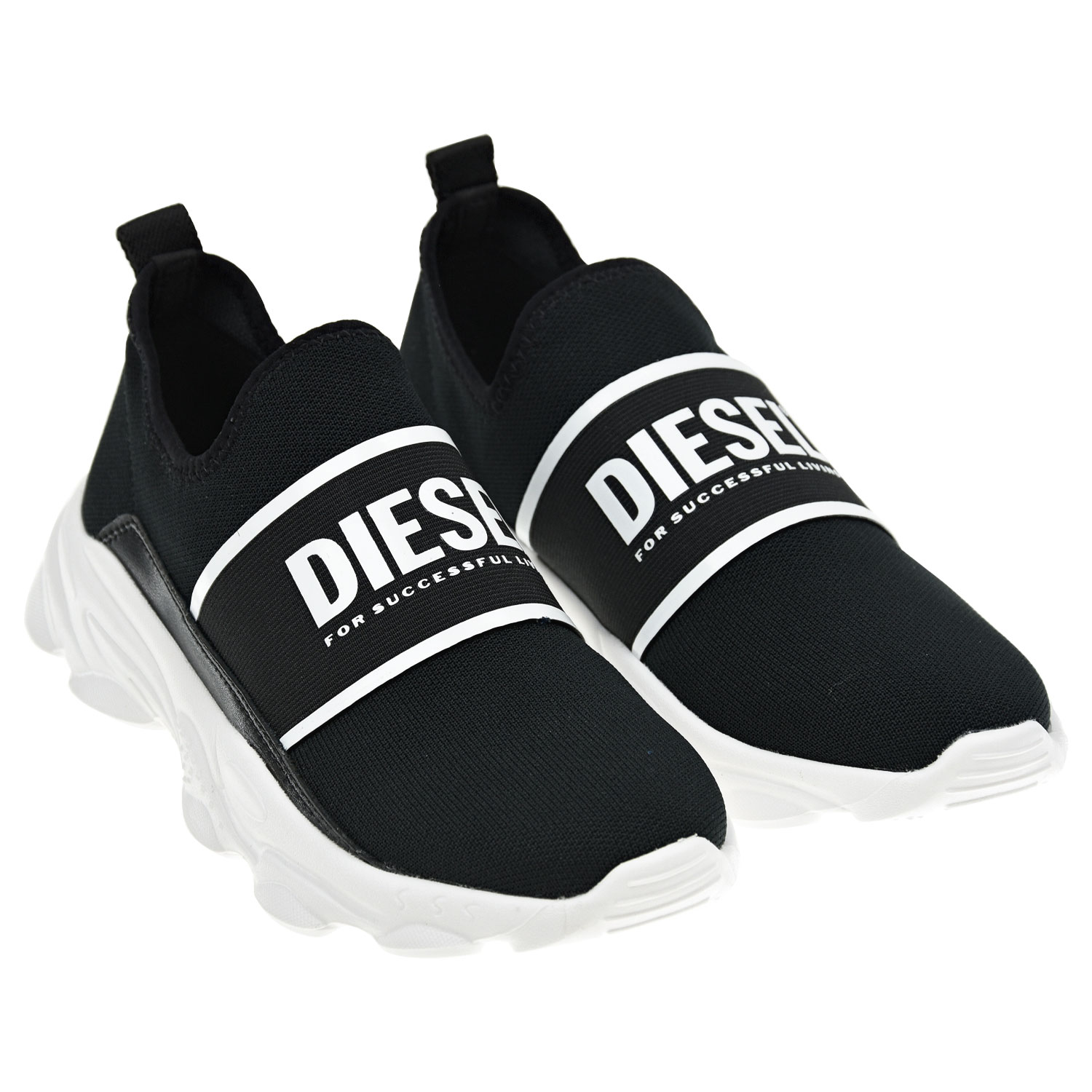 Черные кроссовки-носки Diesel детские, размер 32, цвет черный - фото 1