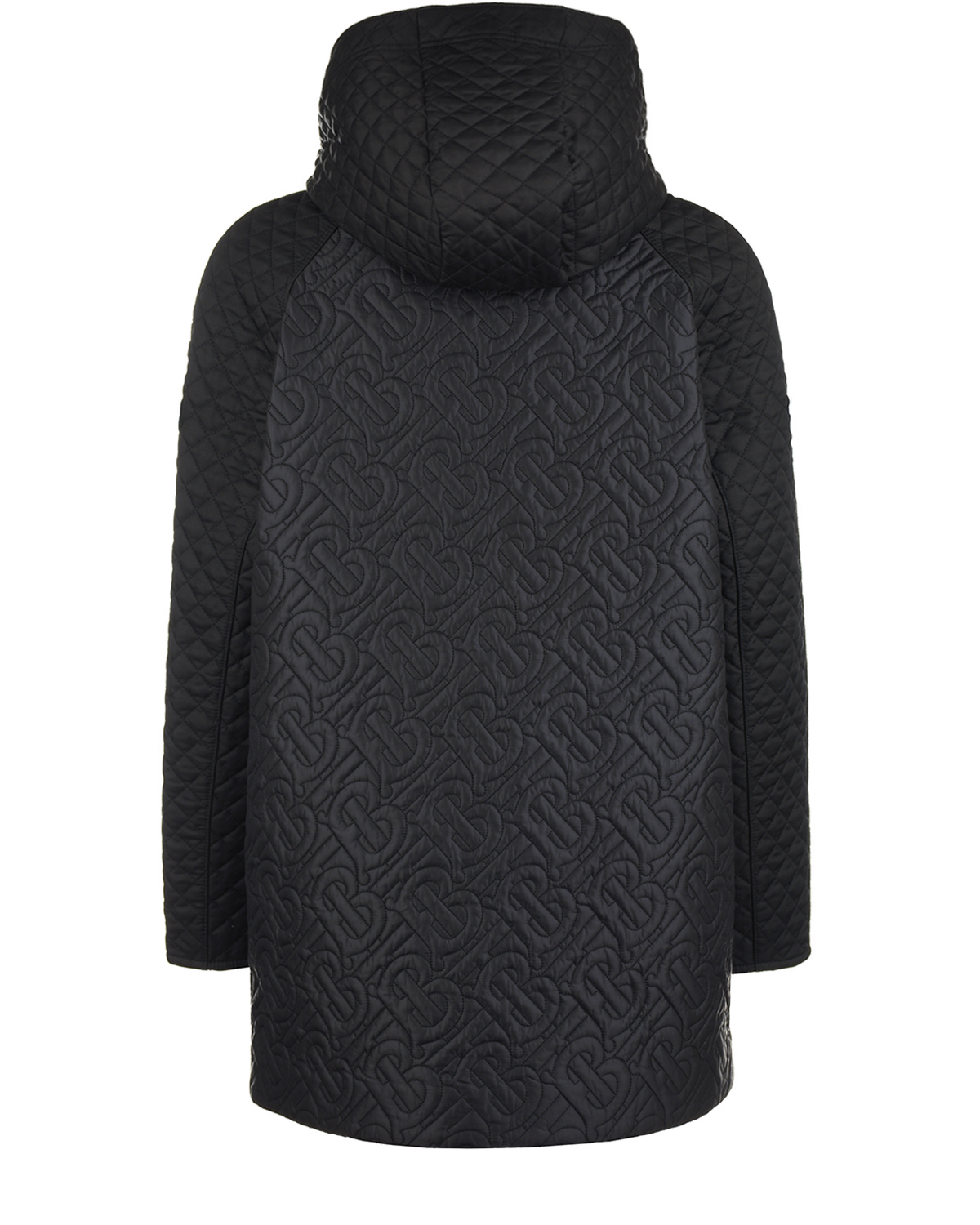 Черная стеганая куртка с монограммой Burberry детская, размер 140, цвет черный - фото 2