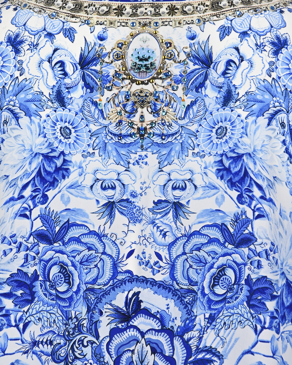 Бело-голубое платье-туника Camilla, размер unica, цвет белый - фото 8