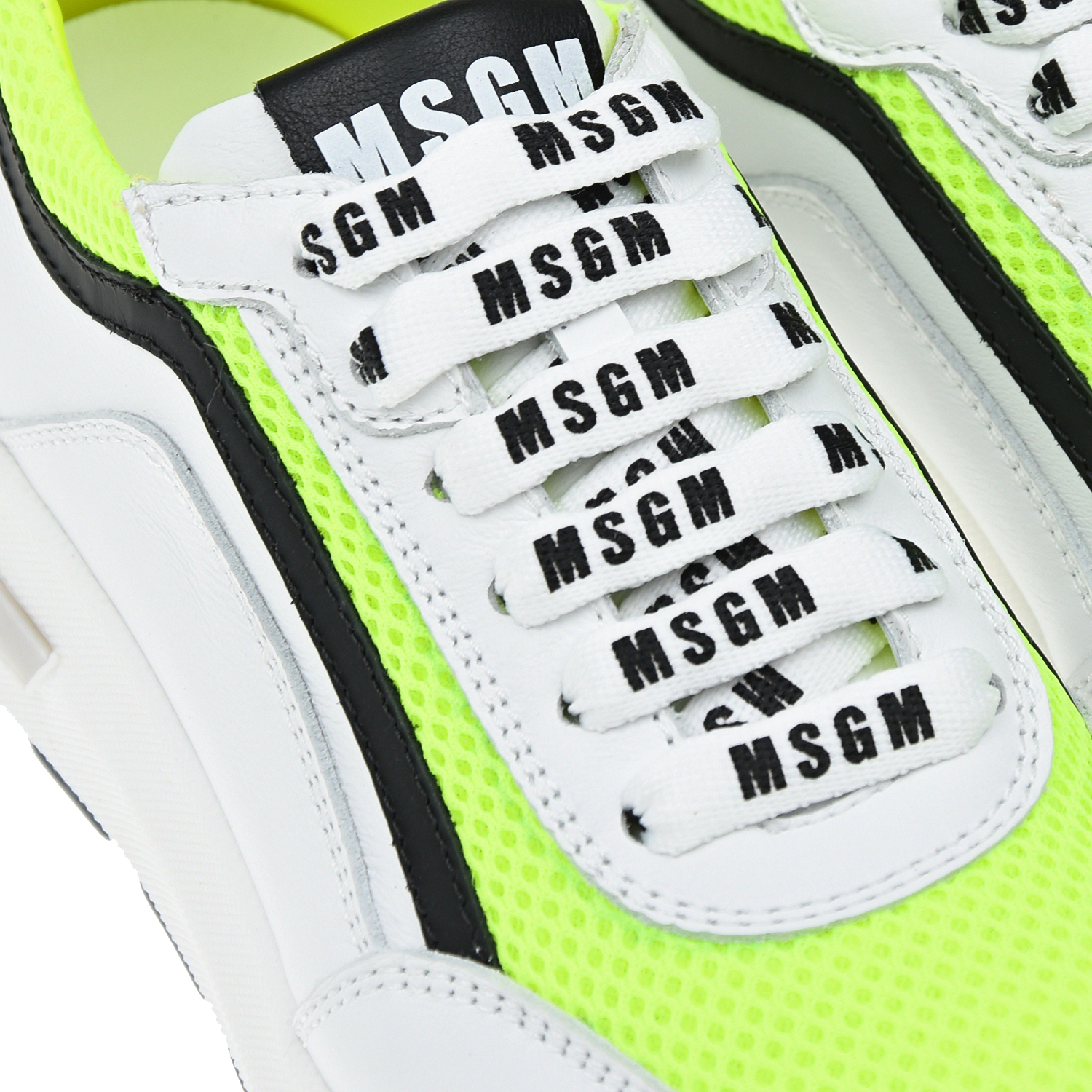 Кроссовки с логотипом и неоновой отделкой MSGM детские, размер 34, цвет белый - фото 6