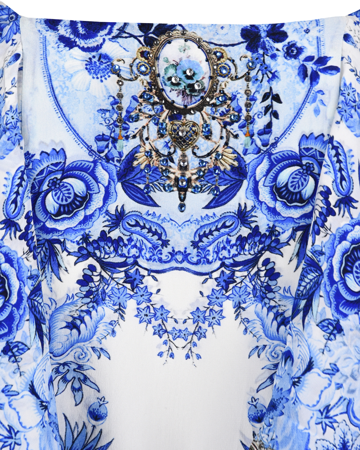 Бело-голубое платье с воланом Camilla, размер 38, цвет белый - фото 5