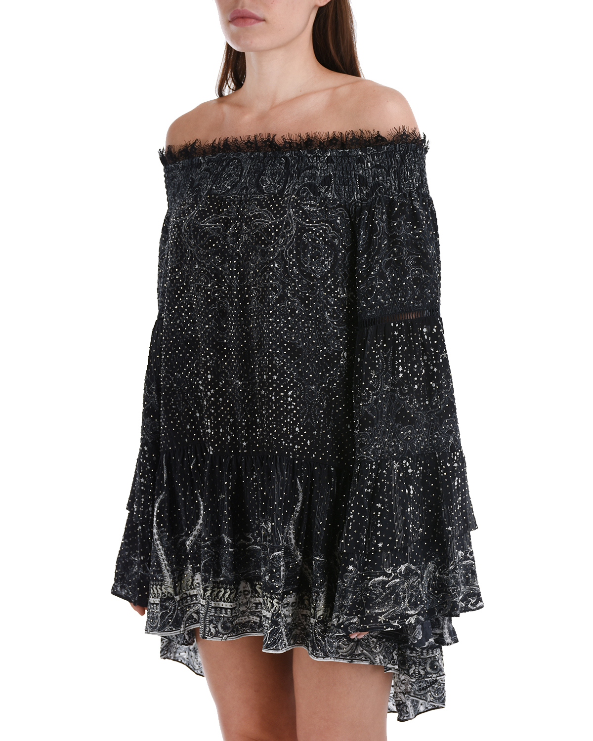 Шелковое платье со стразами Camilla, размер 38, цвет нет цвета - фото 6