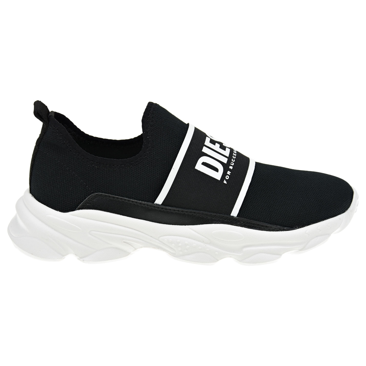 Черные кроссовки-носки Diesel детские, размер 32, цвет черный - фото 2