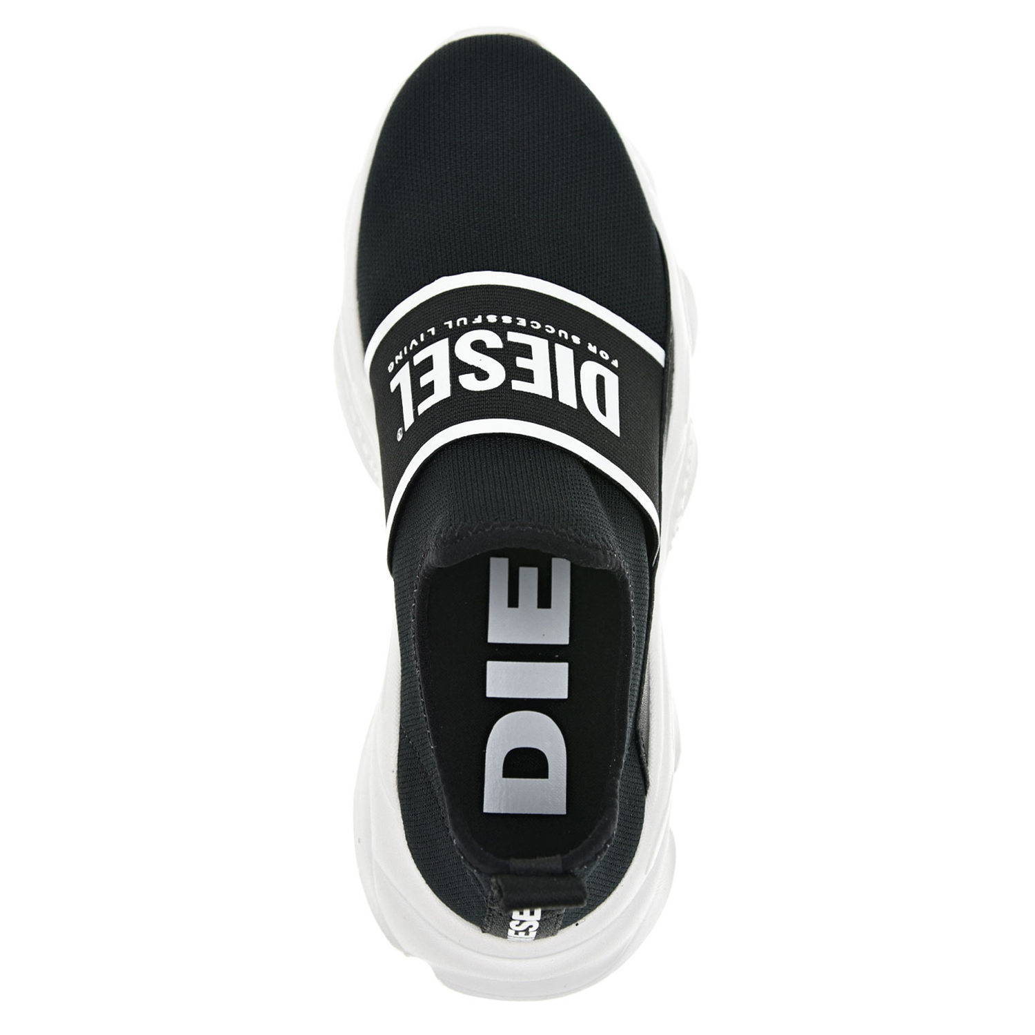 Черные кроссовки-носки Diesel детские, размер 32, цвет черный - фото 4