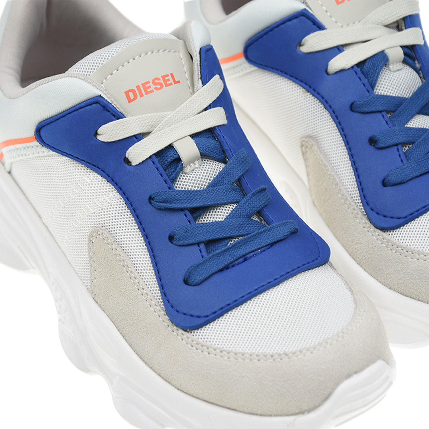 Белые кроссовки с контрастной шнуровкой Diesel детские, размер 32, цвет белый - фото 6