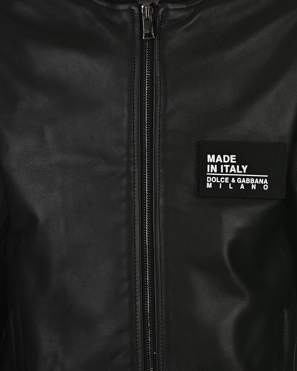 Кожаная куртка с патчем "Made in Italy" Dolce&Gabbana детская, размер 128, цвет черный - фото 3