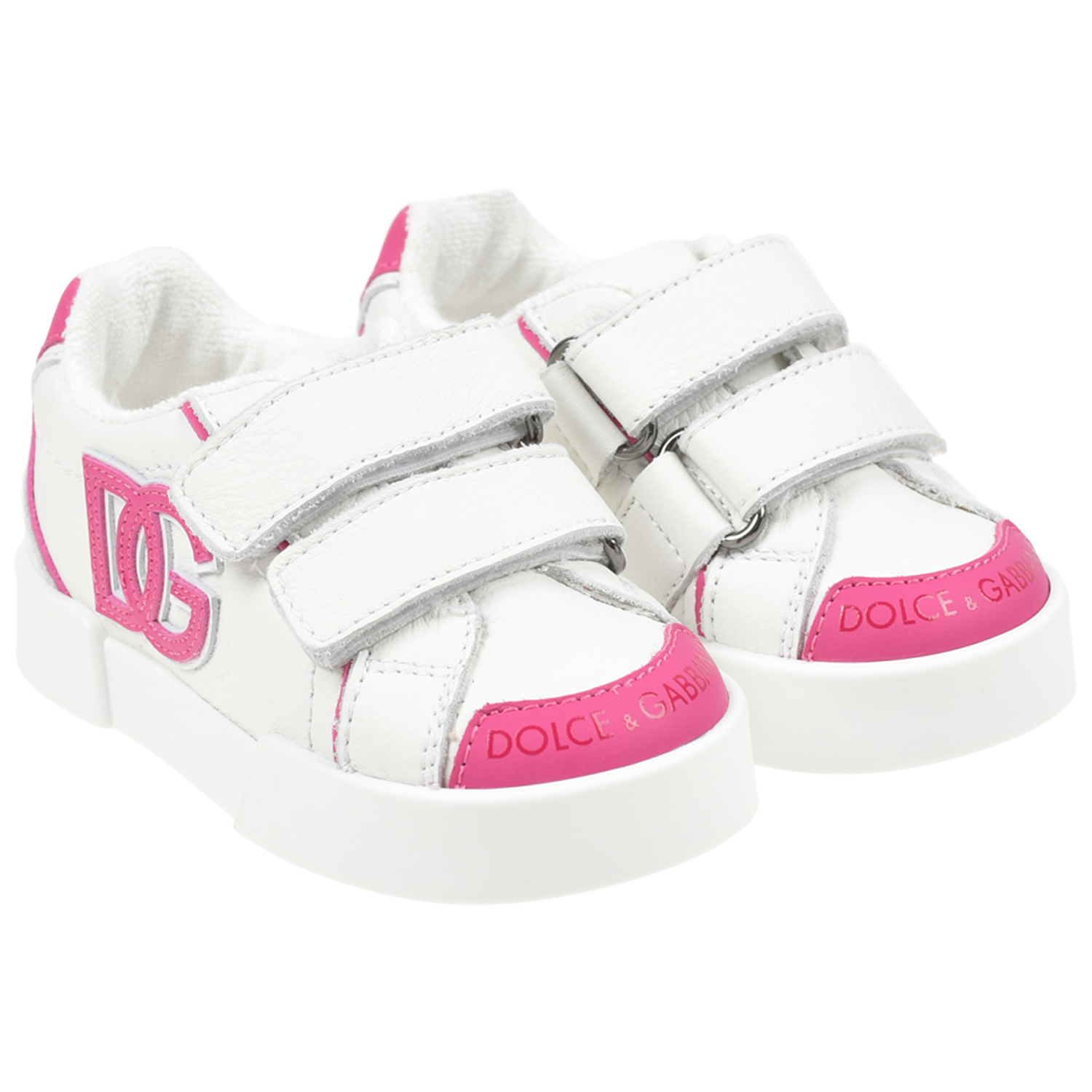 Белые кроссовки с розовыми вставками Dolce&Gabbana белые кроссовки geox для девочки 35