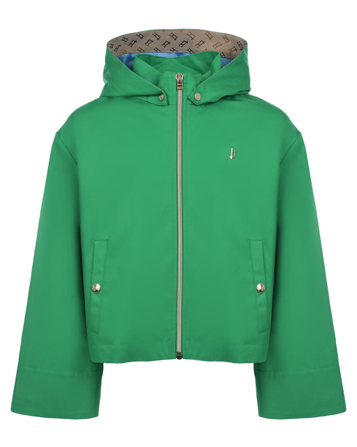 Зеленая ветровка с капюшоном Herno темно синяя глянцевая куртка herno детское