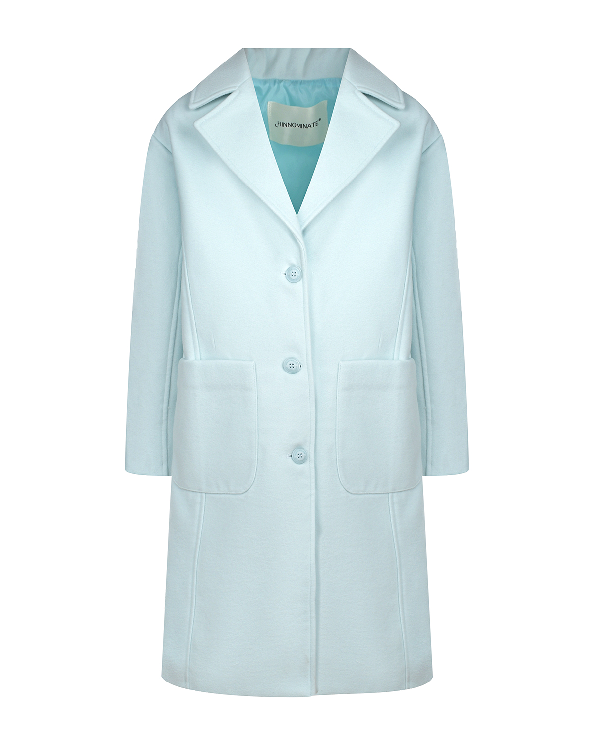 Пальто бирюзового цвета с накладными карманами Hinnominate, размер 164