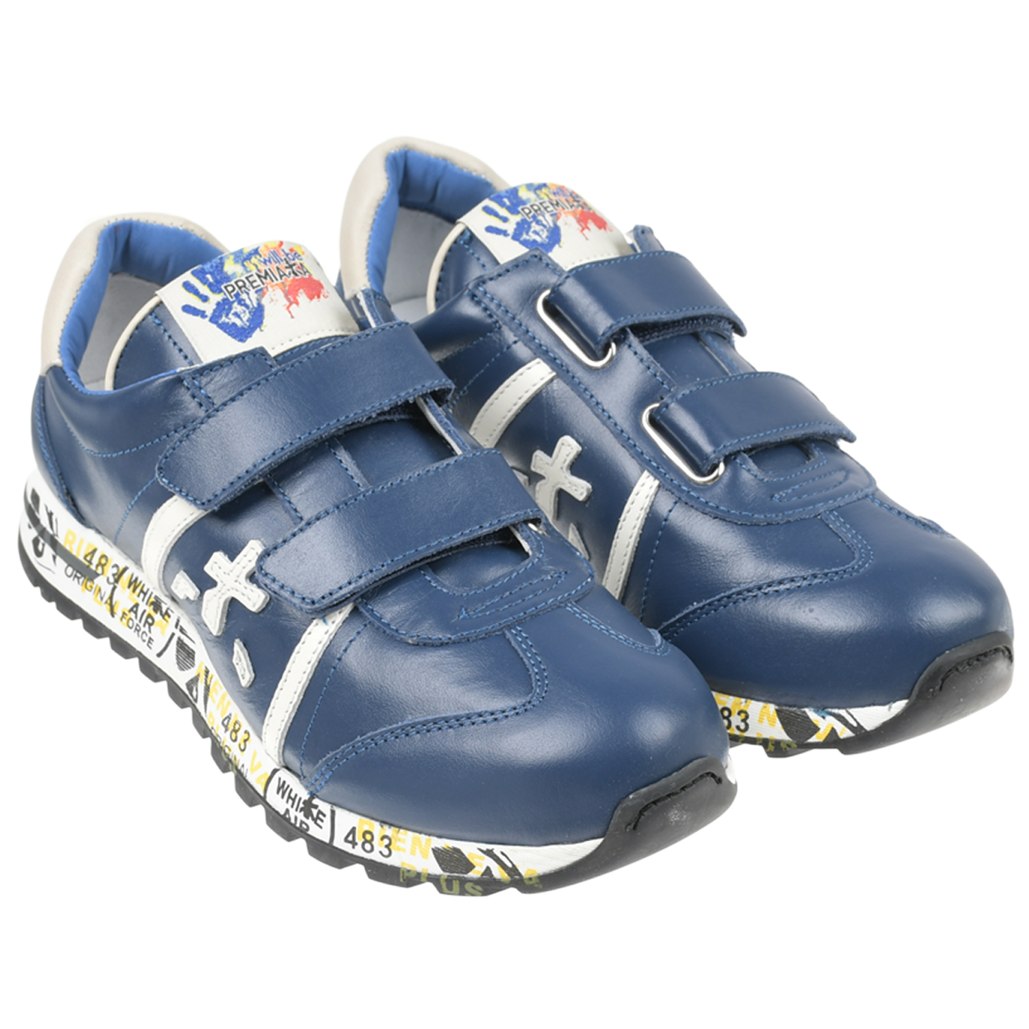 Темно-синие кроссовки с белыми вставками will be Premiata белые кроссовки geox для девочки 35