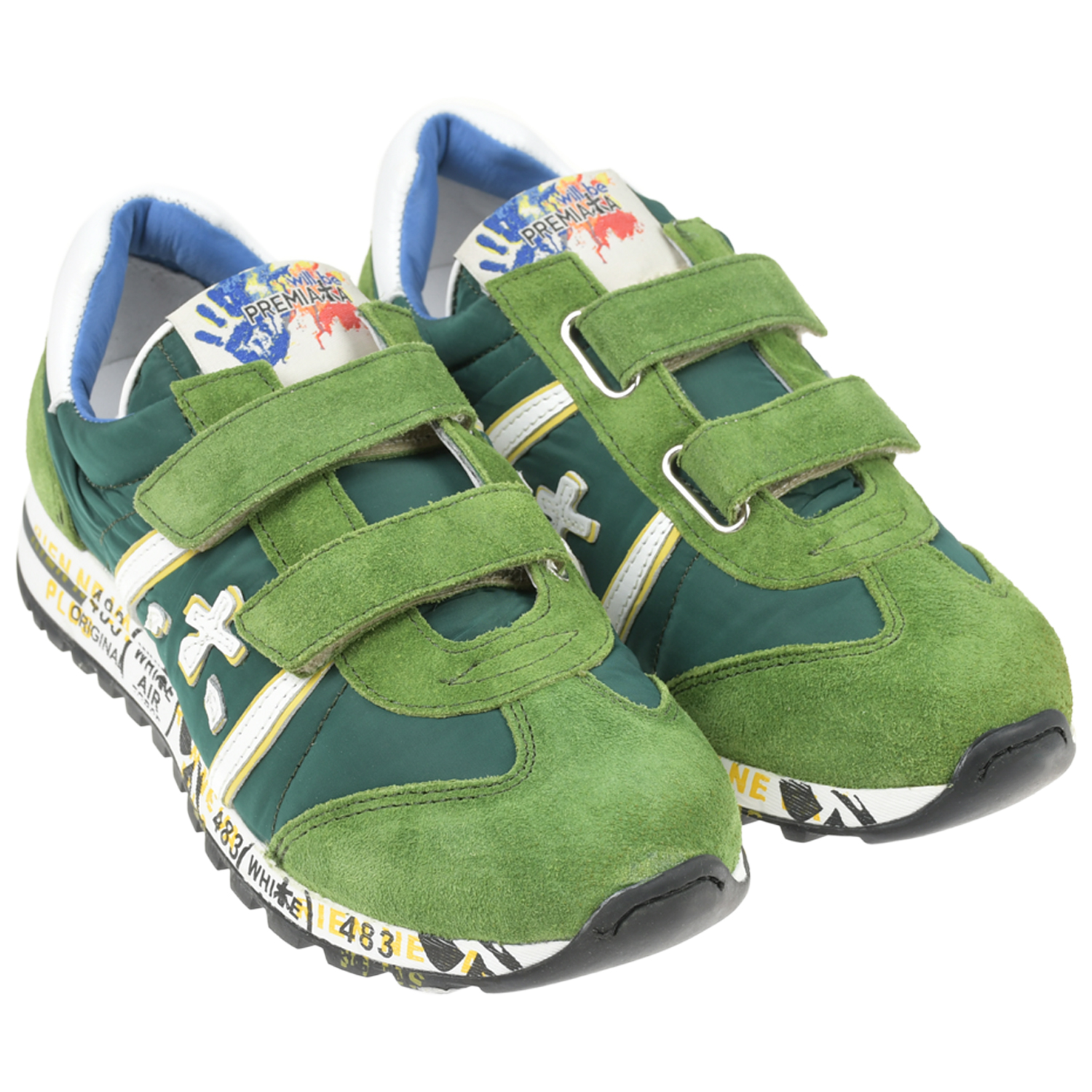 Зеленые кроссовки с замшевыми вставками will be Premiata, размер 23, цвет зеленый