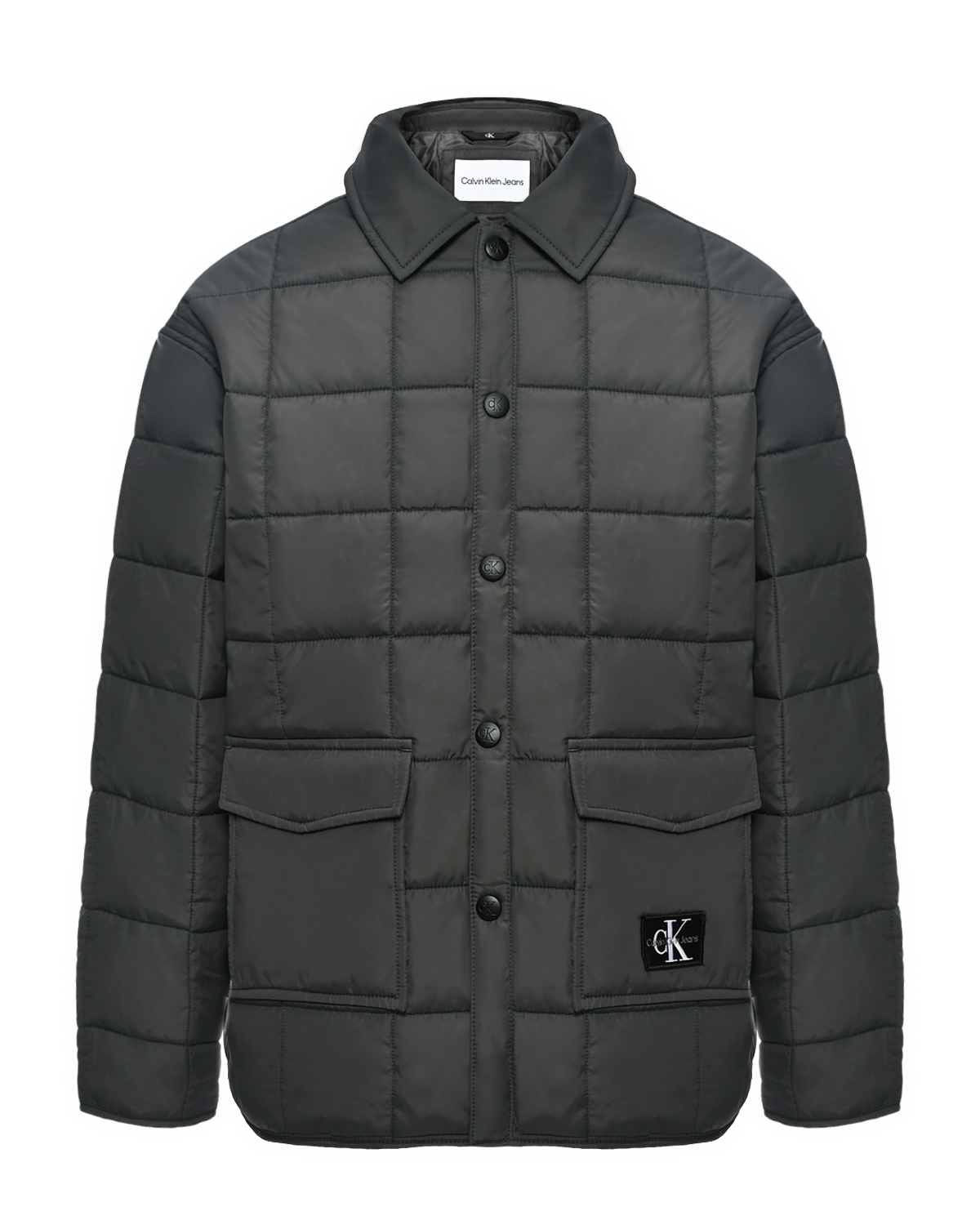 Стеганая куртка с накладными карманами Calvin Klein, размер 164, цвет серый - фото 1