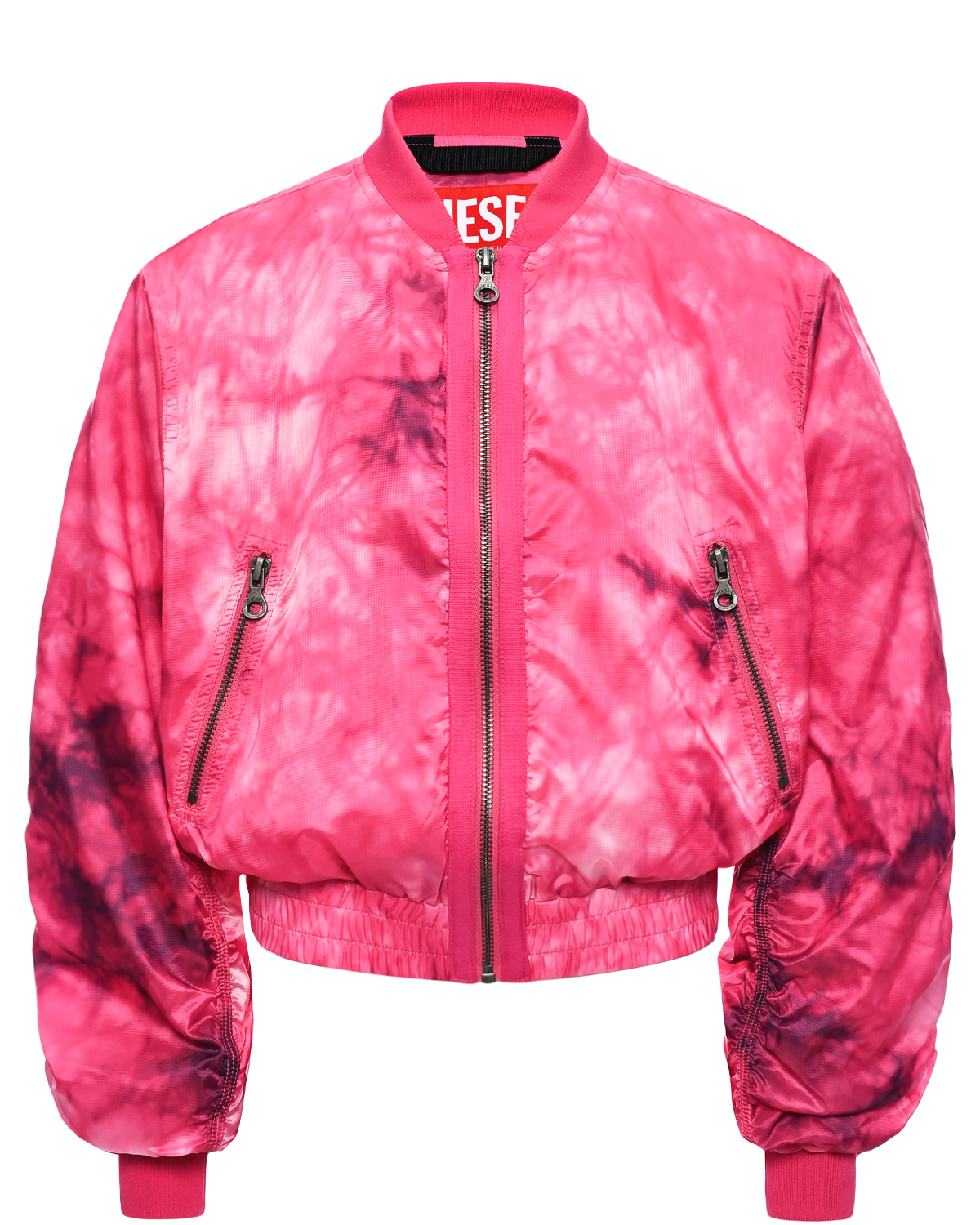 Куртка-бомбер с принтом tie dye, розовая Diesel, размер 152, цвет розовый - фото 1