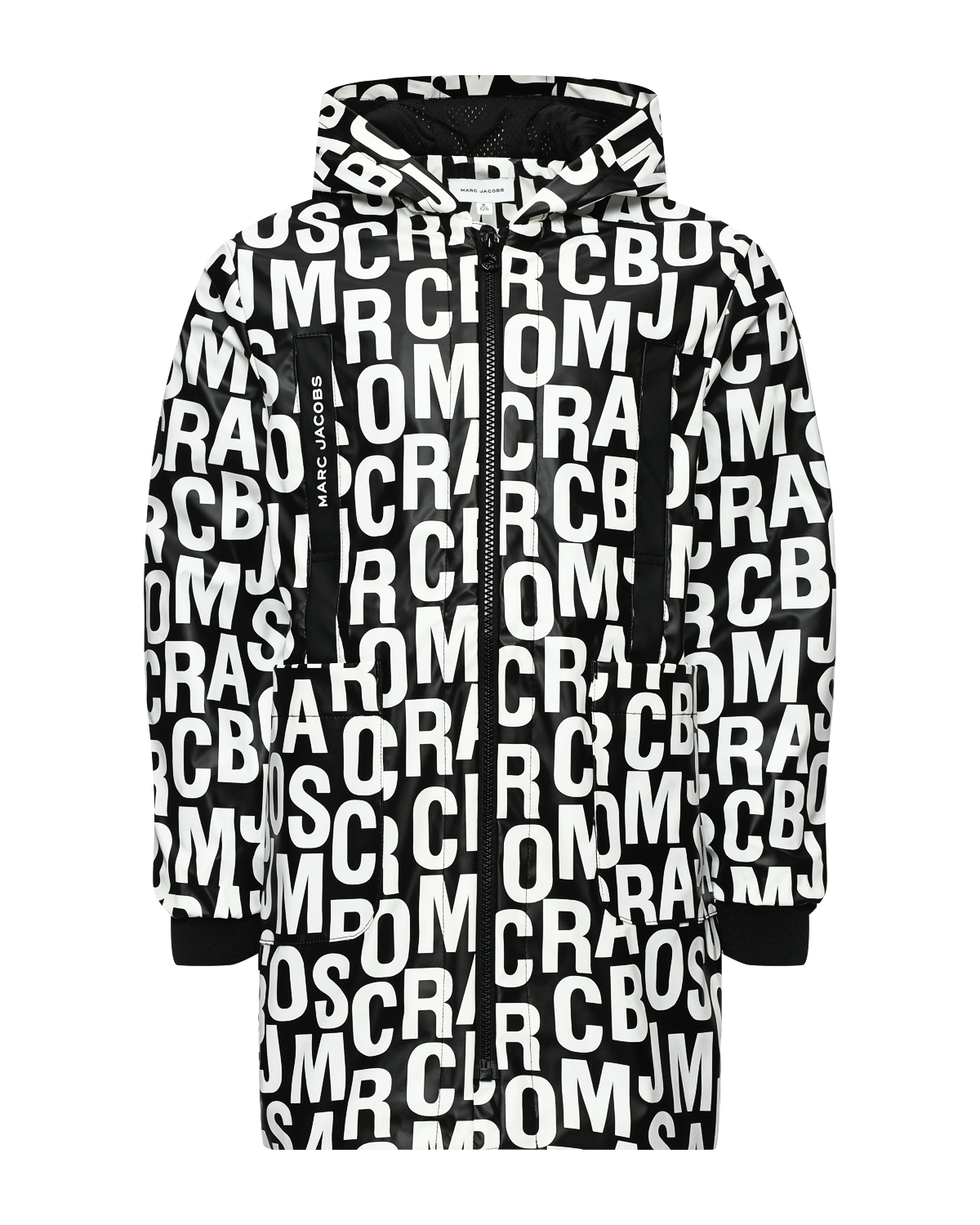 Дождевик с капюшоном и сплошным лого Marc Jacobs (The), размер 116, цвет нет цвета