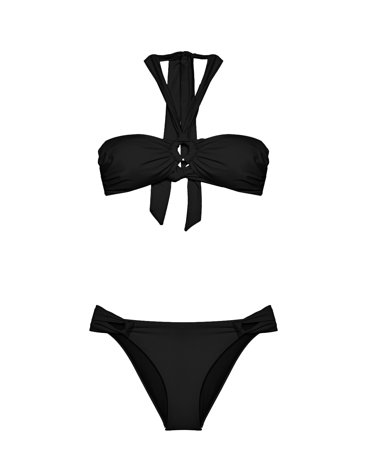 Купальник бра-бандо+бикини, черный NATAYAKIM, размер 40, цвет нет цвета