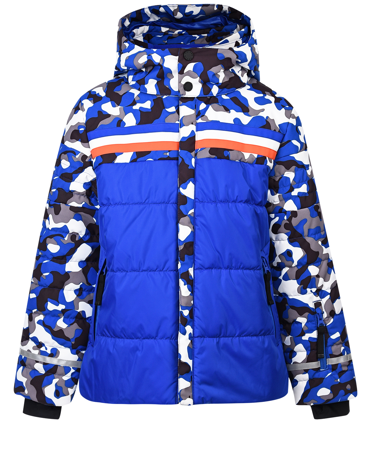 

Синяя куртка с камуфляжными вставками Poivre Blanc детская, Синий, Синяя куртка с камуфляжными вставками Poivre Blanc детская