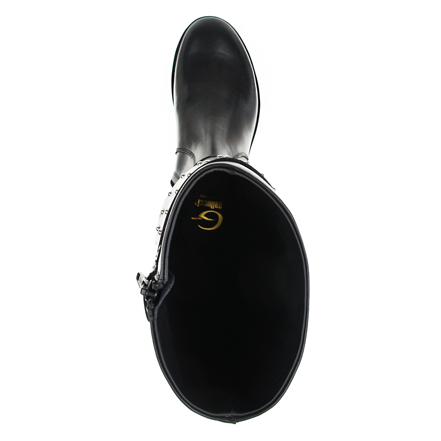 Черные кожаные сапоги с декоратичными ремнями Gallucci, размер 37, цвет черный - фото 5