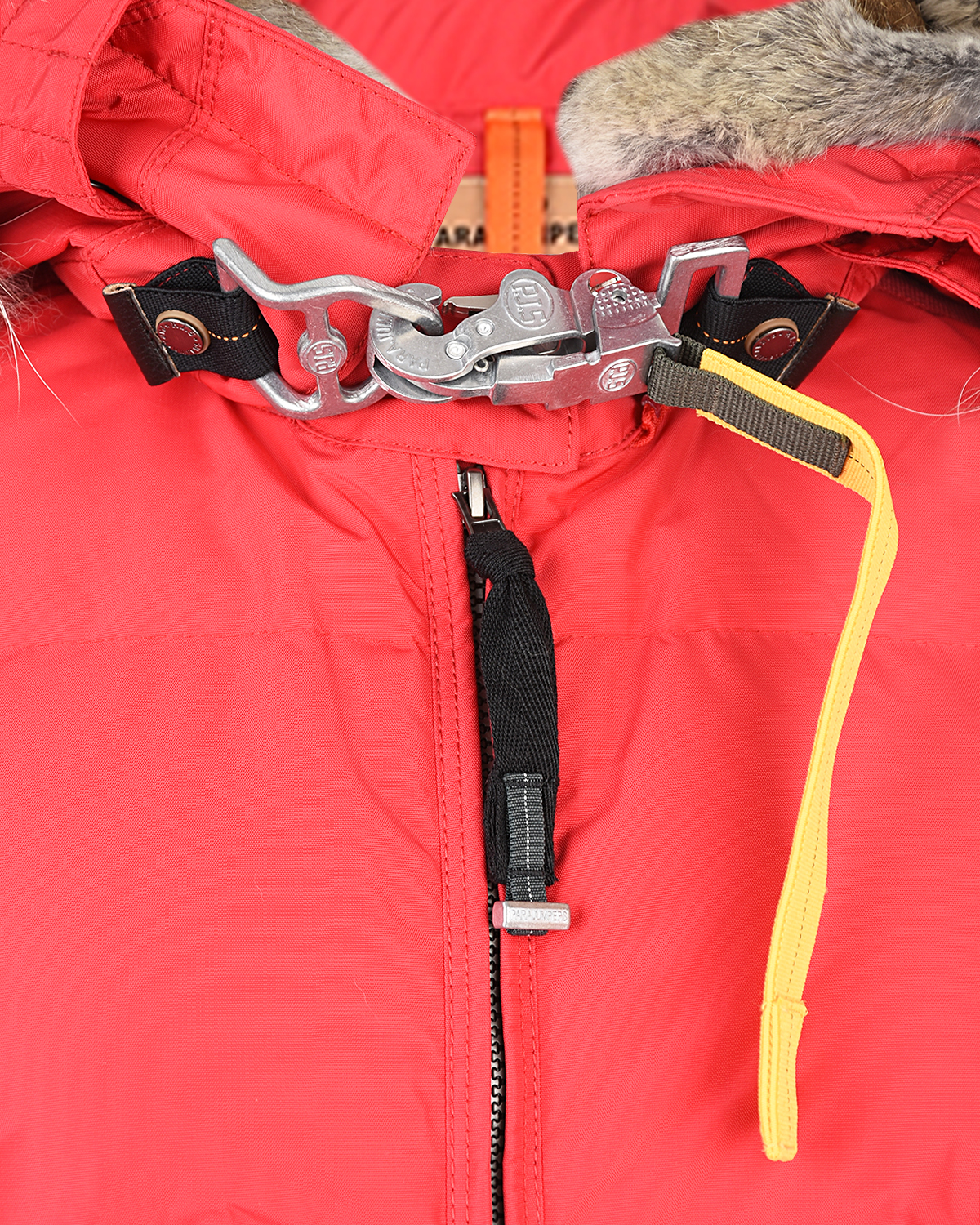 Красное пальто Long Bear с отделкой из меха енота Parajumpers, размер 42, цвет красный - фото 4