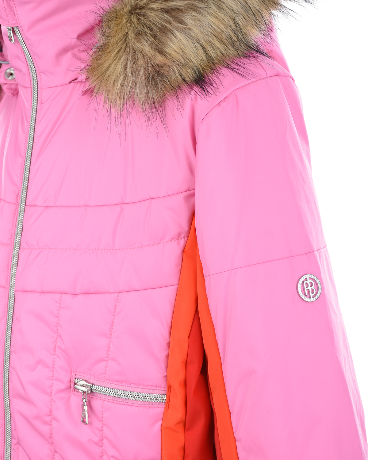 Розовая куртка в стиле color block Poivre Blanc детская, размер 176, цвет нет цвета - фото 4