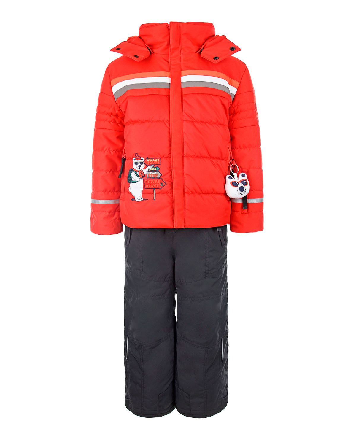 Комплект из куртки и полукомбинезона с аппликацией "мишка" Poivre Blanc детский
