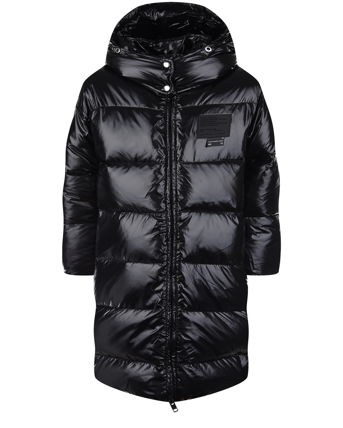 Черное стеганое пальто с капюшоном Diesel детское, размер 116, цвет черный - фото 1